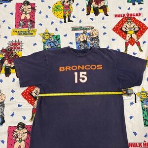 Navy and orange Reebok Number 15 Tim Tebow Denver Broncos NFL tee #DenverBroncos